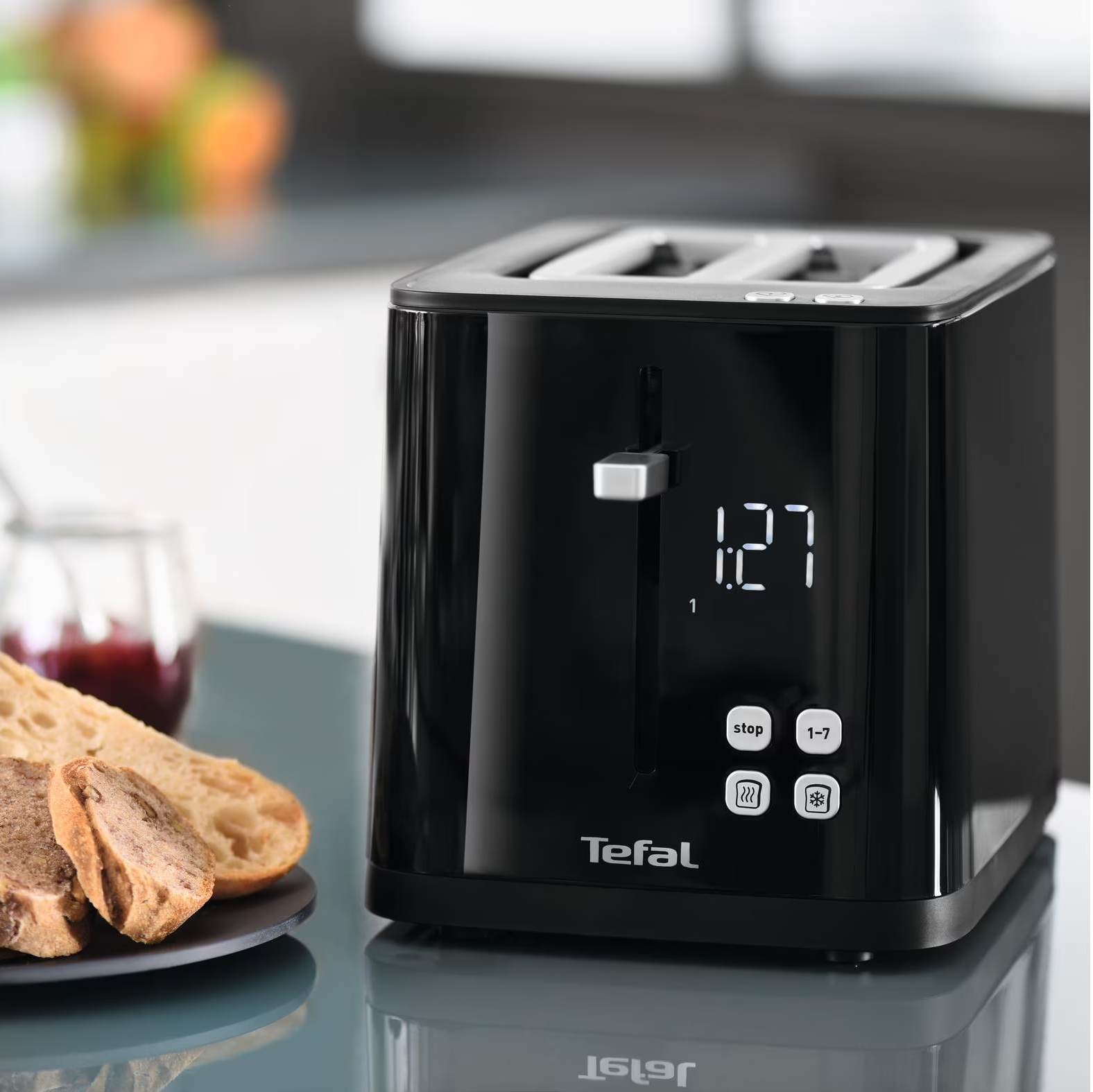 TEFAL Smart'n Light TT6408CH - Toaster (Schwarz)
