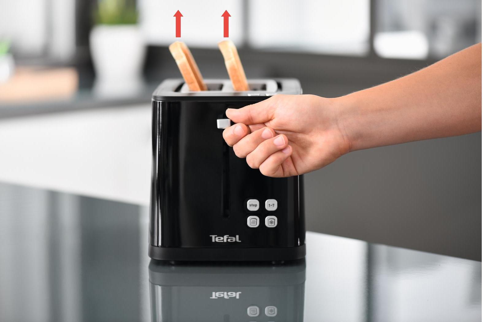 TEFAL Smart'n Light TT6408CH - Toaster (Schwarz)