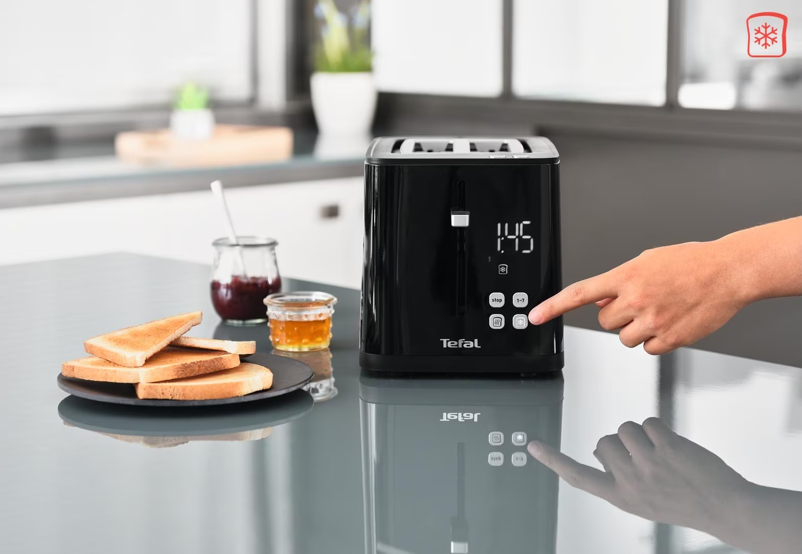 TEFAL Smart'n Light TT6408CH - Toaster (Schwarz)