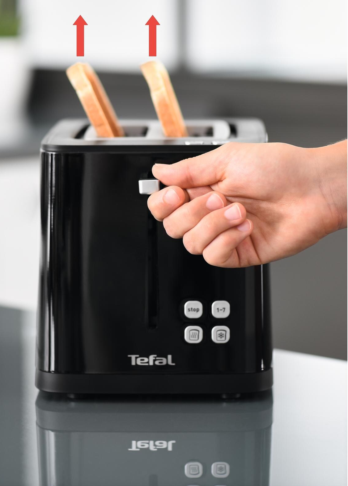 TEFAL Smart'n Light TT6408CH - Toaster (Schwarz)