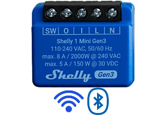 SHELLY 1 MINI egy áramkörös WiFi-s okosrelé, 8A (SHELLY-1MINI)
