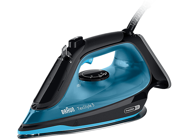 Braun SI 5256 BL Textstyle 5 Dampfbügeleisen (2600 Watt, Schwarz/Blau)