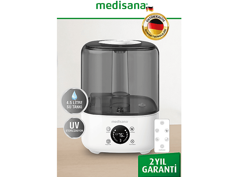 MEDISANA 45075 Ekranlı Aroma Fonksiyonlu 4.5L Buharlı Hava Nemlendirme Cihazı_1