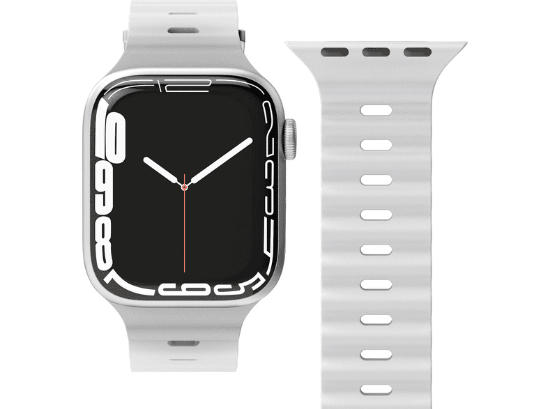 Vonmählen Wave Band für Apple Watch 42mm/44mm/49 mm, Light Gray; Ersatzarmband