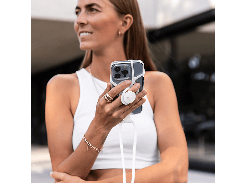 Vonmählen Infinity Plus Handy-Kette + Fingerring, Umhängetasche, für Smartphones bis zu 6.5 Zoll, Weiß — Foto 5 von 5