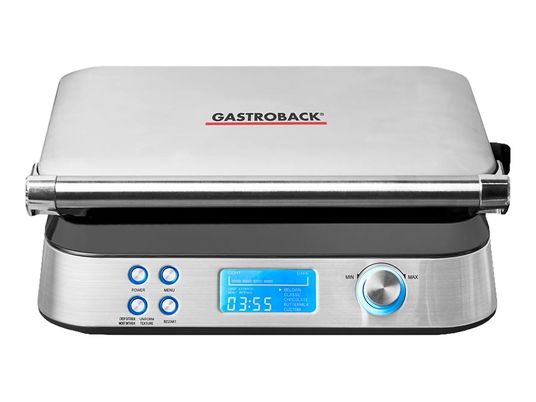 GASTROBACK Advanced Control - Doppia piastra per waffle (Argento)