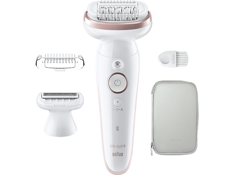 BRAUN Silk-épil 9 9-030 Epilierer, Weiß/Flamingorosa