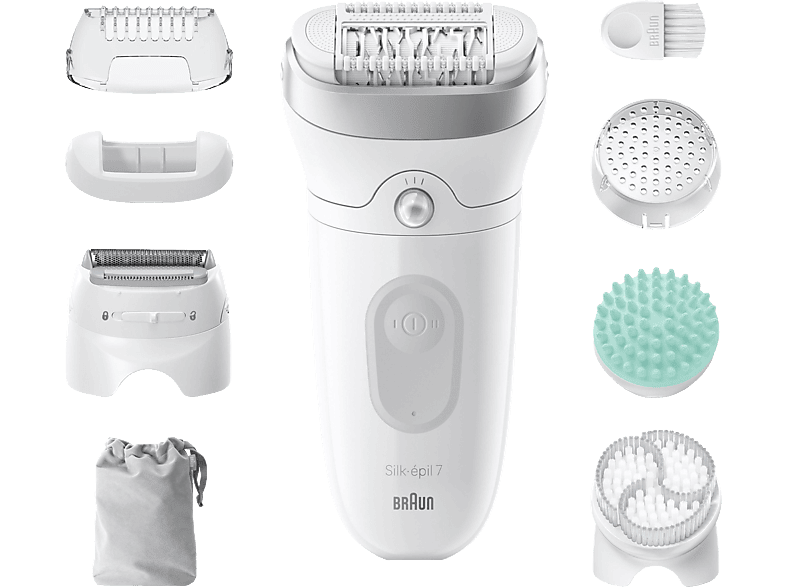 BRAUN Silk-épil 7 7-081 Epilierer, Weiß/Silber