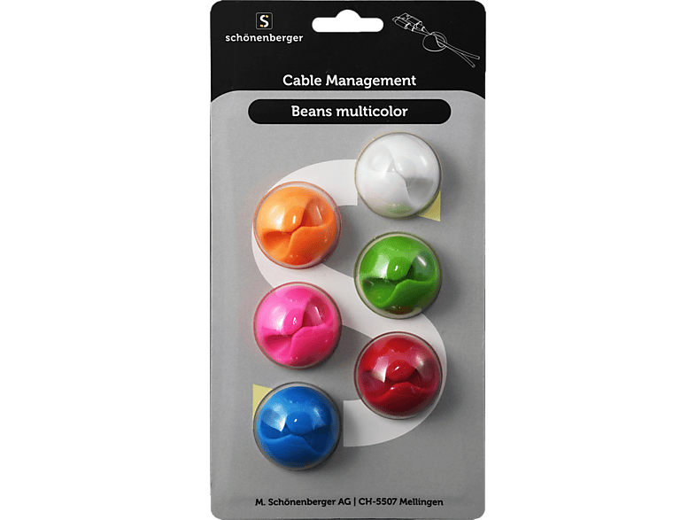 SCHOENENBERGER Beans 6 Stück - Kabelhalterungen (Mehrfarbig)