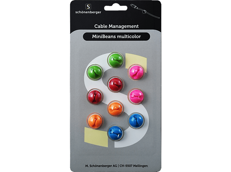 SCHOENENBERGER MiniBeans 10 Stück - Kabelhalterungen (Mehrfarbig)