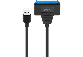 SAVIO USB 3.2 Gen1 külső HDD/SSD adapter, 2,5" SATA-III, USB-A, fekete (AK-68)