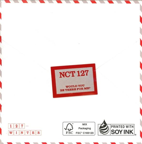 Ein weißer Umschlag mit dem Text 'NCT 127' und 'Would you be there for me?'.