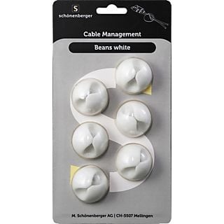 SCHOENENBERGER Beans 6 pièces - Supports de câbles (blanc)