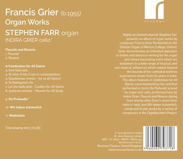 CD-Cover mit Text über Orgelmusik. Weißer Hintergrund mit Logo.