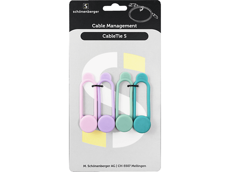 SCHOENENBERGER CableTie S 4 Stück - Kabelbinder (Mehrfarbig)