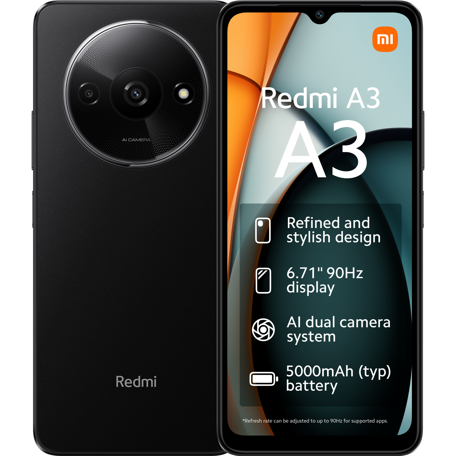 XIAOMI Redmi A3 - 64 GB Zwart afbeelding