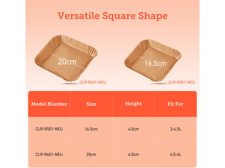 Cosori CLR-R601-NEU Backpapier Natur 100 St. — Foto 3 von 6