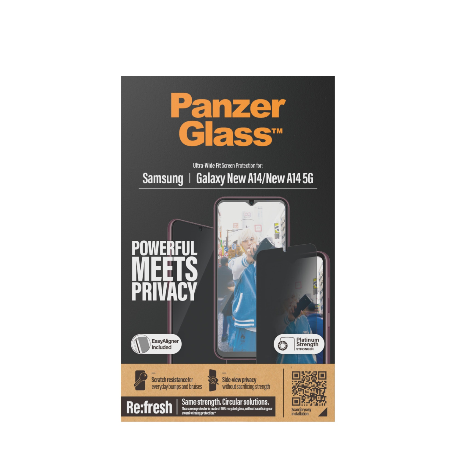 Doosje PanzerGlass schermbeschermer voor Samsung Galaxy A14/A14 5G.