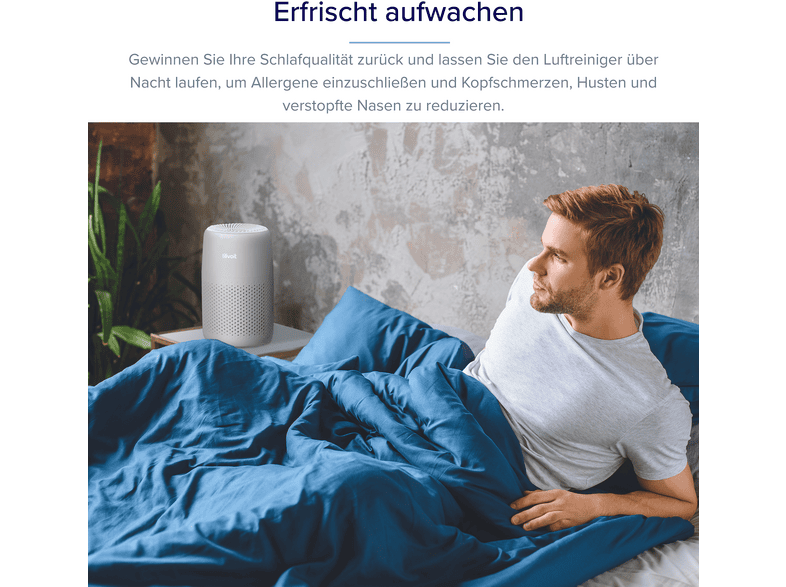 Levoit LAP-C161-AEUR Core Mini Pro True Luftreiniger Hellgrau (7 Watt, Raumgröße: 16 m²) — Foto 4 von 5