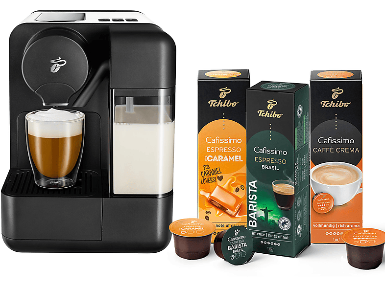 TCHIBO milk + 30 Kapseln Kapselmaschine Weiß