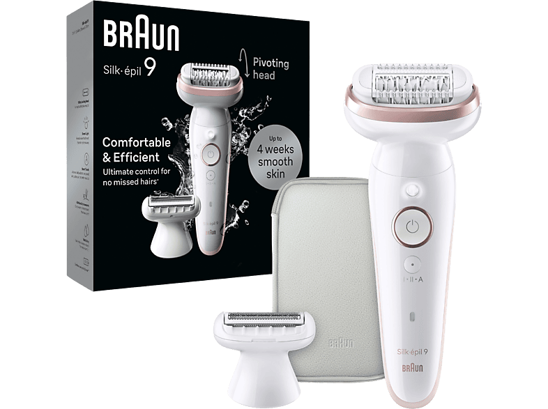 Braun Silk-épil 9, Epilierer mit schwenkbarem Kopf, Wet&Dry