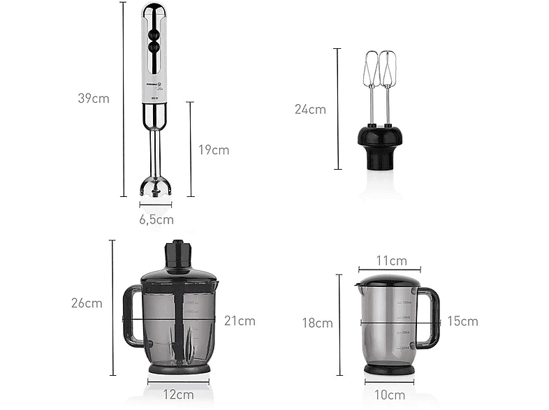 KORKMAZ A447-14 Mia Mega Blender Seti Vanilya Krom Fiyat & Özellik