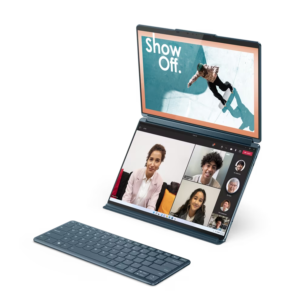 Portátil - Lenovo Yoga Book 9 13IRU8, 13.3" 2.8K, Intel® Core™ i7-1355U, 16GB RAM, 1TB SSD, Iris® Xe, Windows 11 Home, Azul, Lápiz digital INCLUIDO