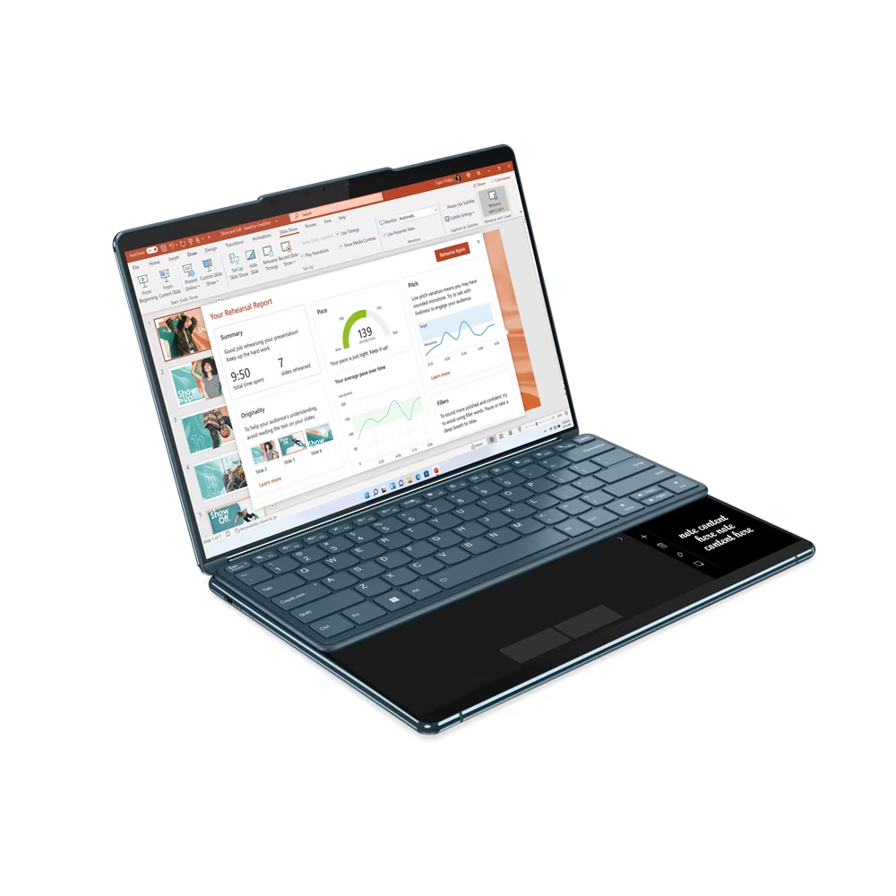 Portátil - Lenovo Yoga Book 9 13IRU8, 13.3" 2.8K, Intel® Core™ i7-1355U, 16GB RAM, 1TB SSD, Iris® Xe, Windows 11 Home, Azul, Lápiz digital INCLUIDO