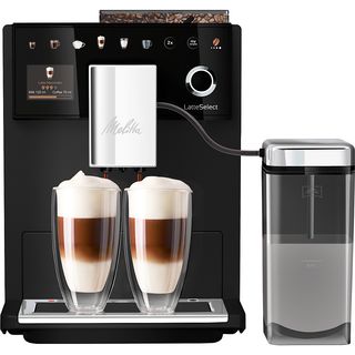 MELITTA 630-212 Latte Select, Kaffeevollautomat (Schwarz Matt, 15 bar, externer Milchbehälter)