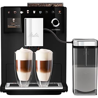 MELITTA 630-212 Latte Select, Kaffeevollautomat (Schwarz Matt, 15 bar, externer Milchbehälter)