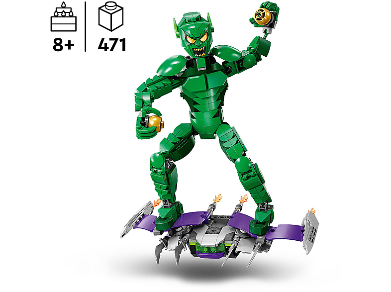 LEGO Marvel 76284 Green Goblin Baufigur Bausatz, Mehrfarbig