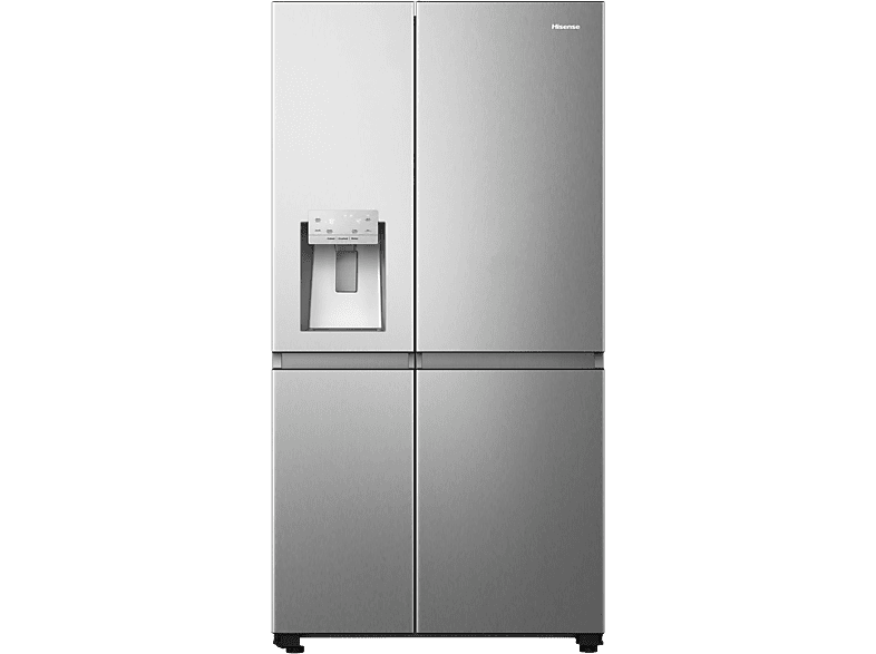 Hisense RS818N4TIE1 Side by Side, Kühl- und Gefrierkombination (632 l, E, 1790 mm hoch, No Frost (verminderte Eisbildung), gebürstetes Metall)