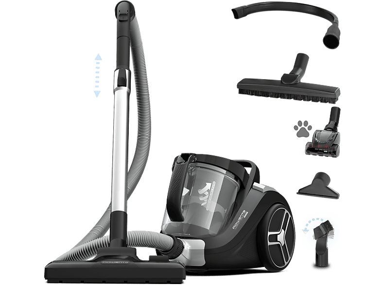Rowenta Compact Power XXL RO4B75, 900W, 2.5 L, Filtrado Ciclónico 3 niveles, Radio 8.8 m