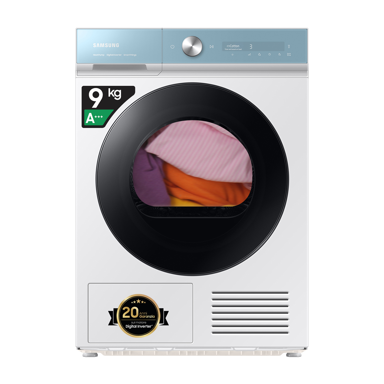 Samsung Dv90Bb9545Gms3 asciugatrice, 9 kg, 60 cm, Classe A+++