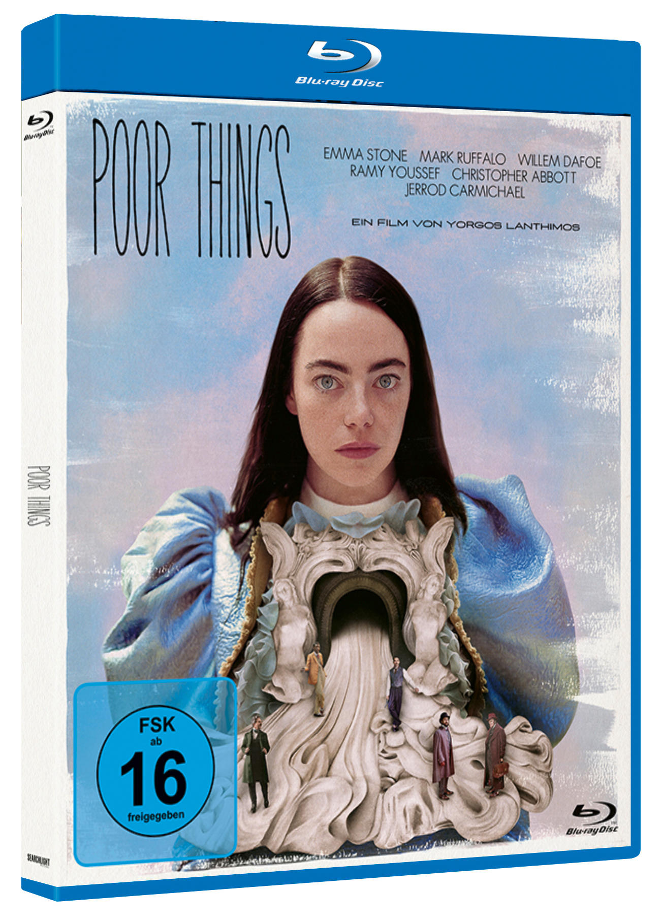 Poor Things Blu-ray Hülle mit Emma Stone.