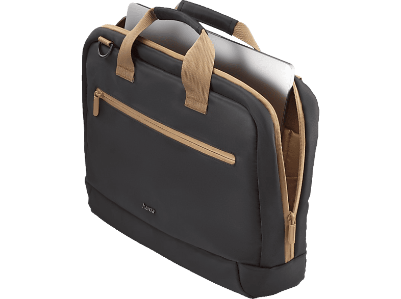Thumbnail - HAMA Ultra Lightweight 13.3 - 14.1 Zoll Notebooktasche Aktentasche für Universal Recyceltes Polyester, Beige/Schwarz