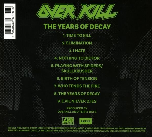 Album hátlap, számlista, előadó nevével és logókkal.