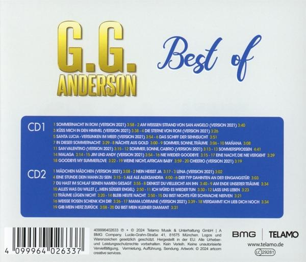 Rückseite eines G.G. Anderson Albums mit Titelliste.
