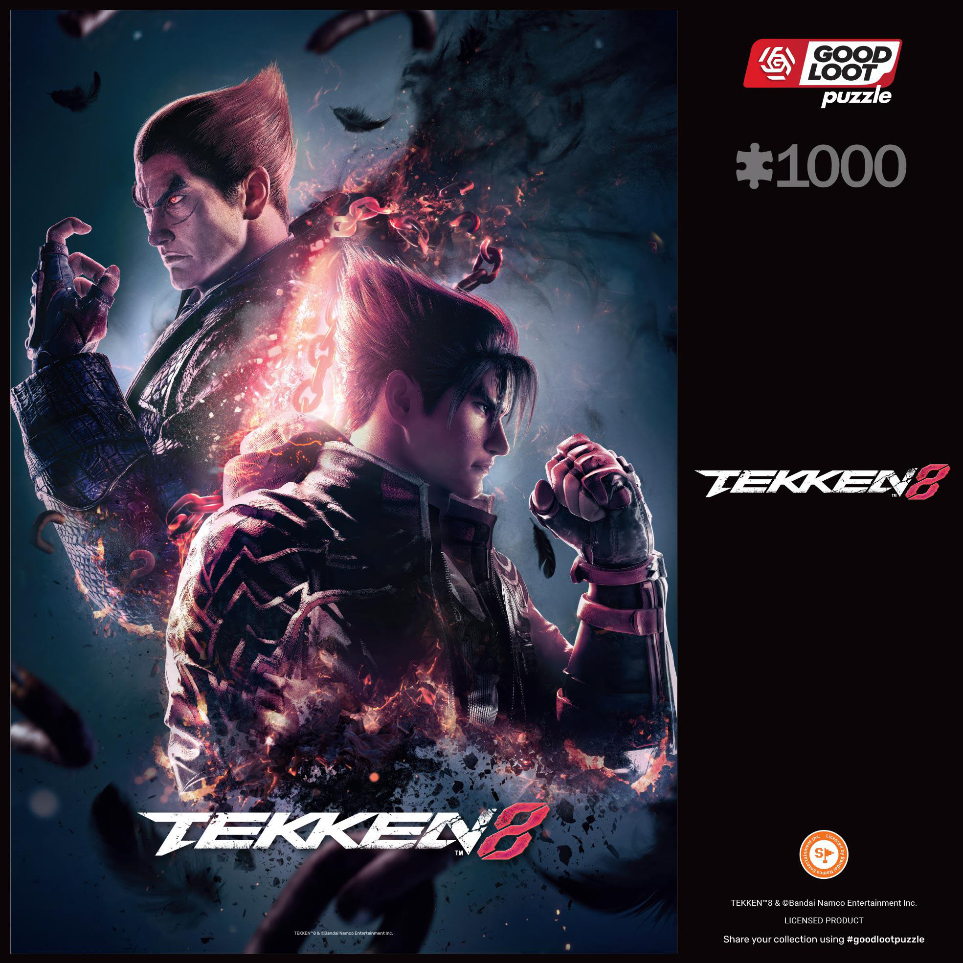 Ein Tekken 8-Puzzle zeigt zwei Männer, einer mit Flammen.