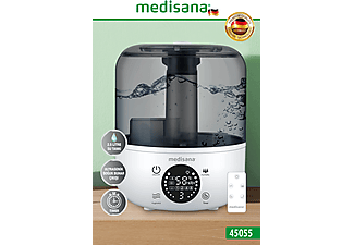 MEDISANA 45055 Ekranlı Aroma Fonksiyonlu 2.5L Buharlı Hava Nemlendirme Cihazı Beyaz_2