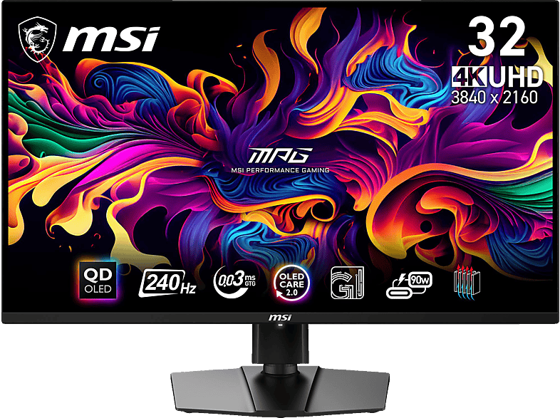 MSI MPG 321URXDE QD-OLED 31,5 Zoll OLED 4K Gaming Monitor (0,03 ms Reaktionszeit