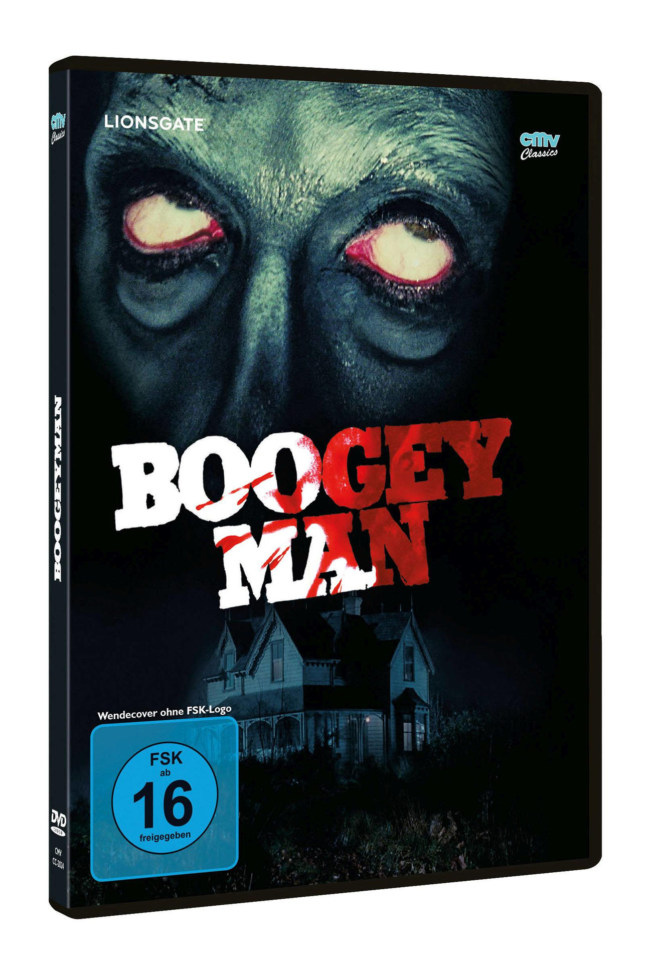 DVD-Cover von Boogeyman. Gesicht im Zentrum. Text 'Boogeyman'. 16-Rating.