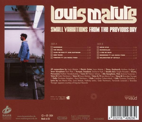 Albumcover mit Text und einem Bild einer Person. Das Album heißt Small Variations.