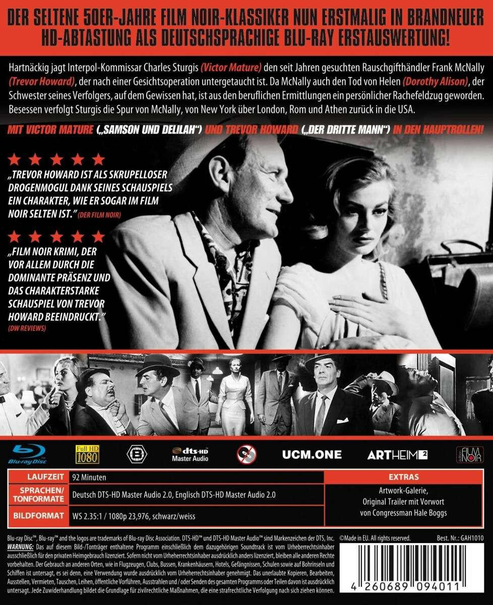 Eine DVD-Hülle mit Schwarzweißfotos und Text über einen Film Noir.