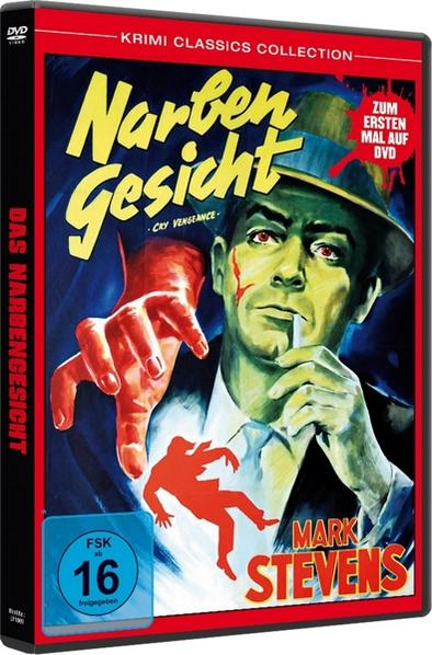 DVD-Cover: Scarface. Mann im Anzug mit Waffe, Blut im Gesicht, rot und schwarz.