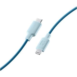 Cable USB - CellularLine Stylecolor, Conector de Lightning a  USB - C, 1 m, Azul