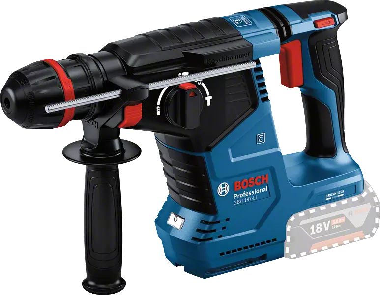 BOSCH PROFESSIONAL GBH 187-LI One-Chuck Akkumulátoros fúrókalapács, 18V, akkuval és töltővel (2x 5.0Ah) (0611923121), kék