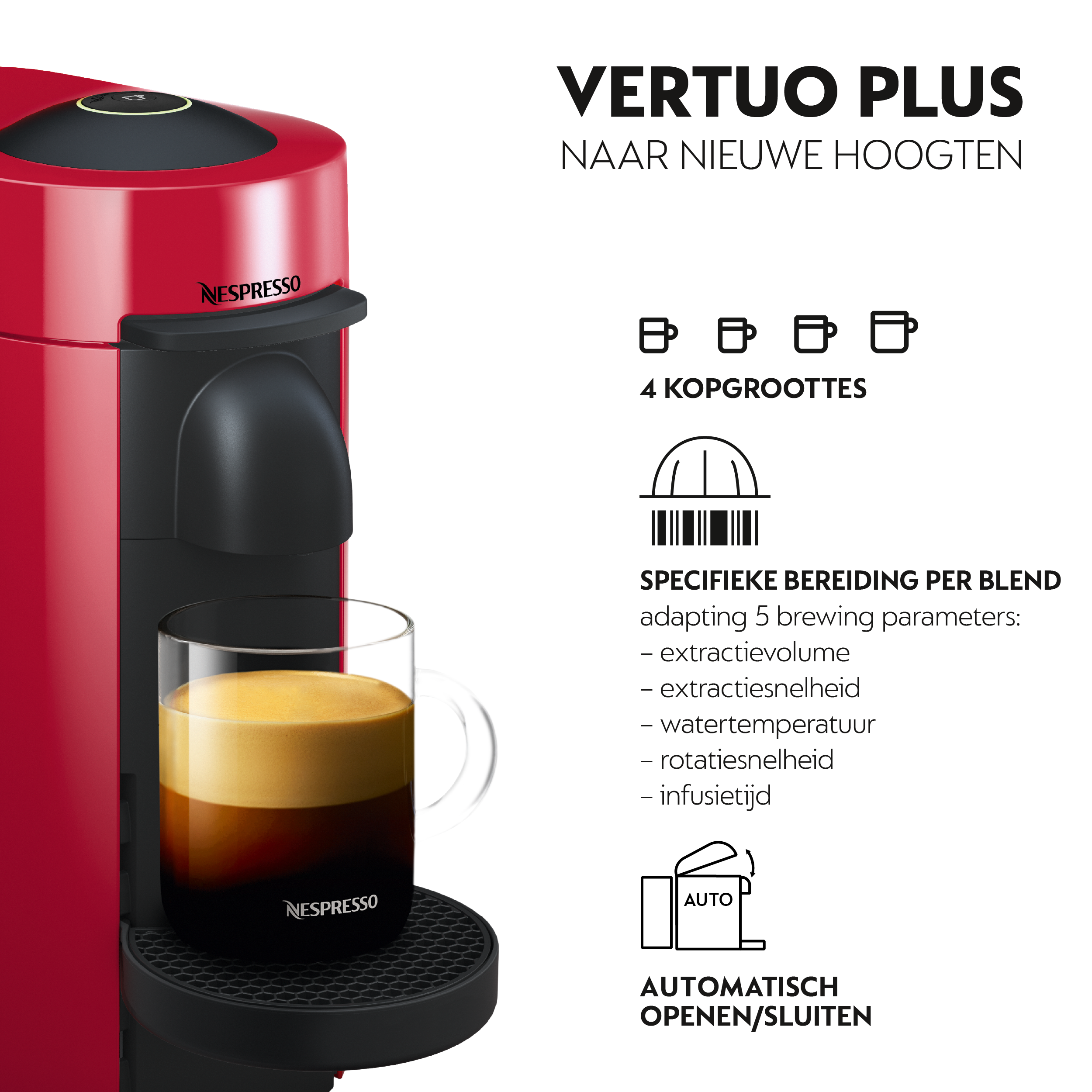 MAGIMIX  Nespresso Vertuo Plus (11389B) - Capsulemachine - Rood