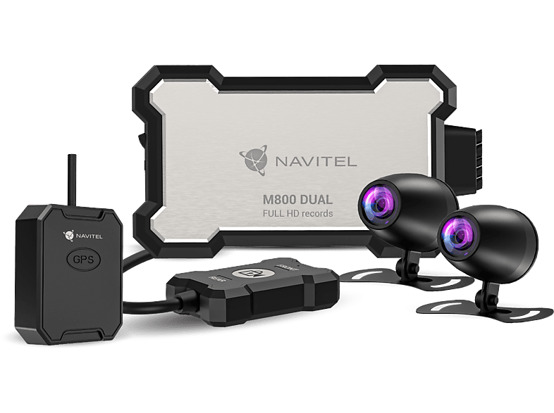 NAVITEL M800 DUAL MOTO DVR Motoros fedélzeti kamera, GPS, WiFi, porálló, vízálló, beépített mikrofon