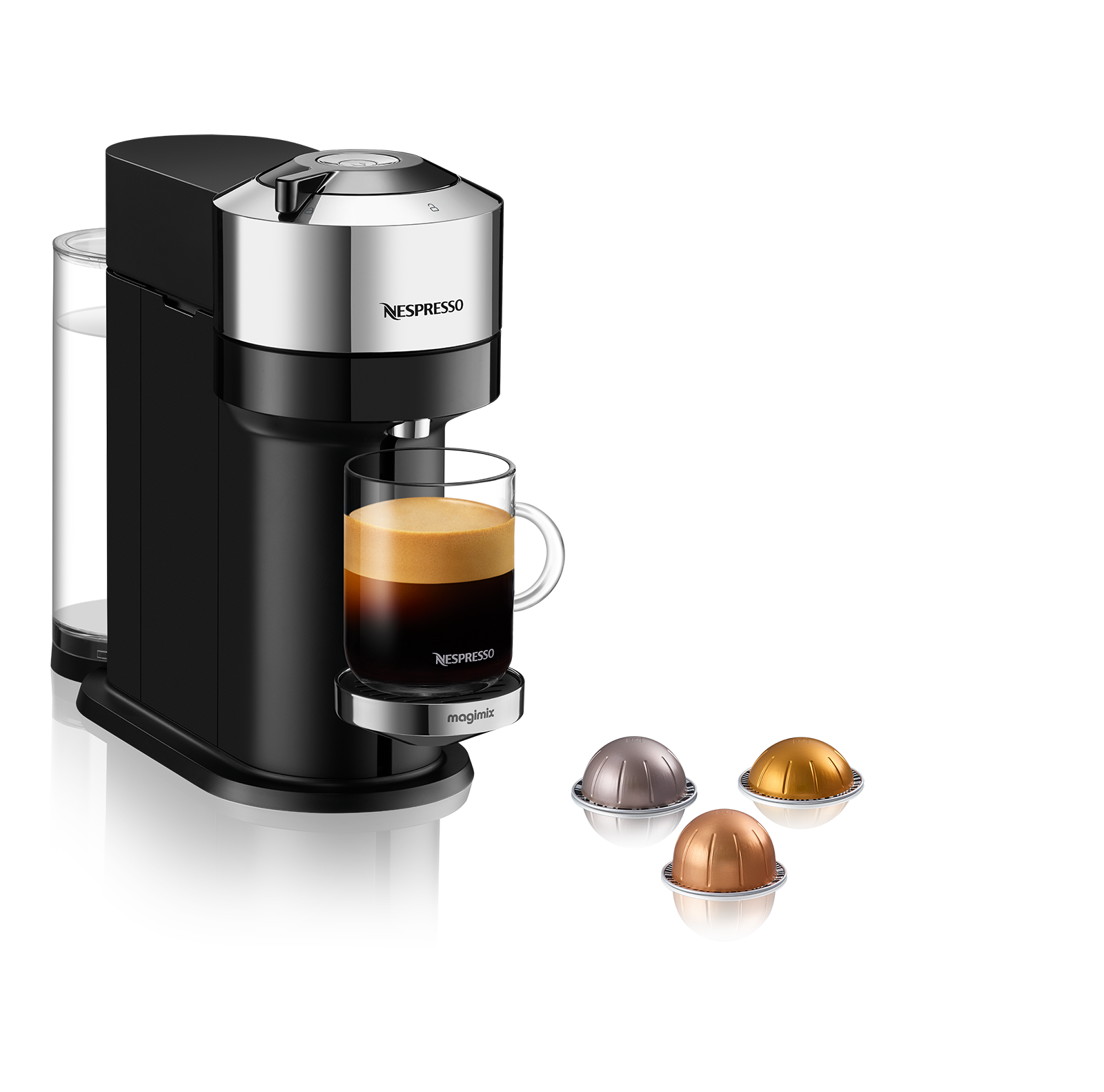 MAGIMIX  Nespresso Vertuo Next Deluxe Pure Chrome (11709B) - Capsulemachine - Zwart